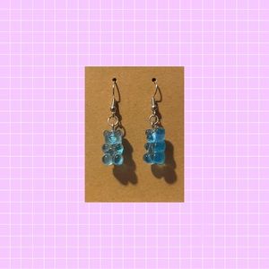 Light blue gummy bear earrings